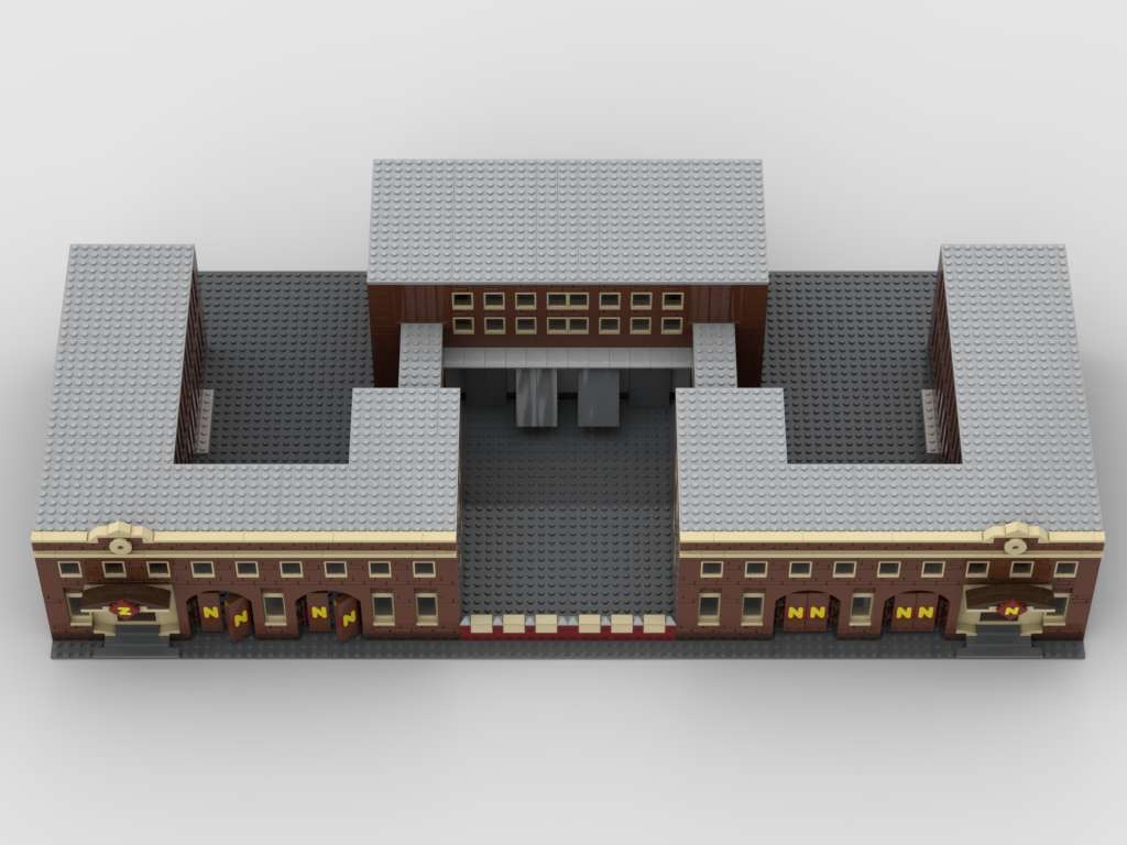 Вид сверху на 3D-концепт архитектурного набора